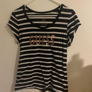 GUESS Sequin T-shirt striped size XL